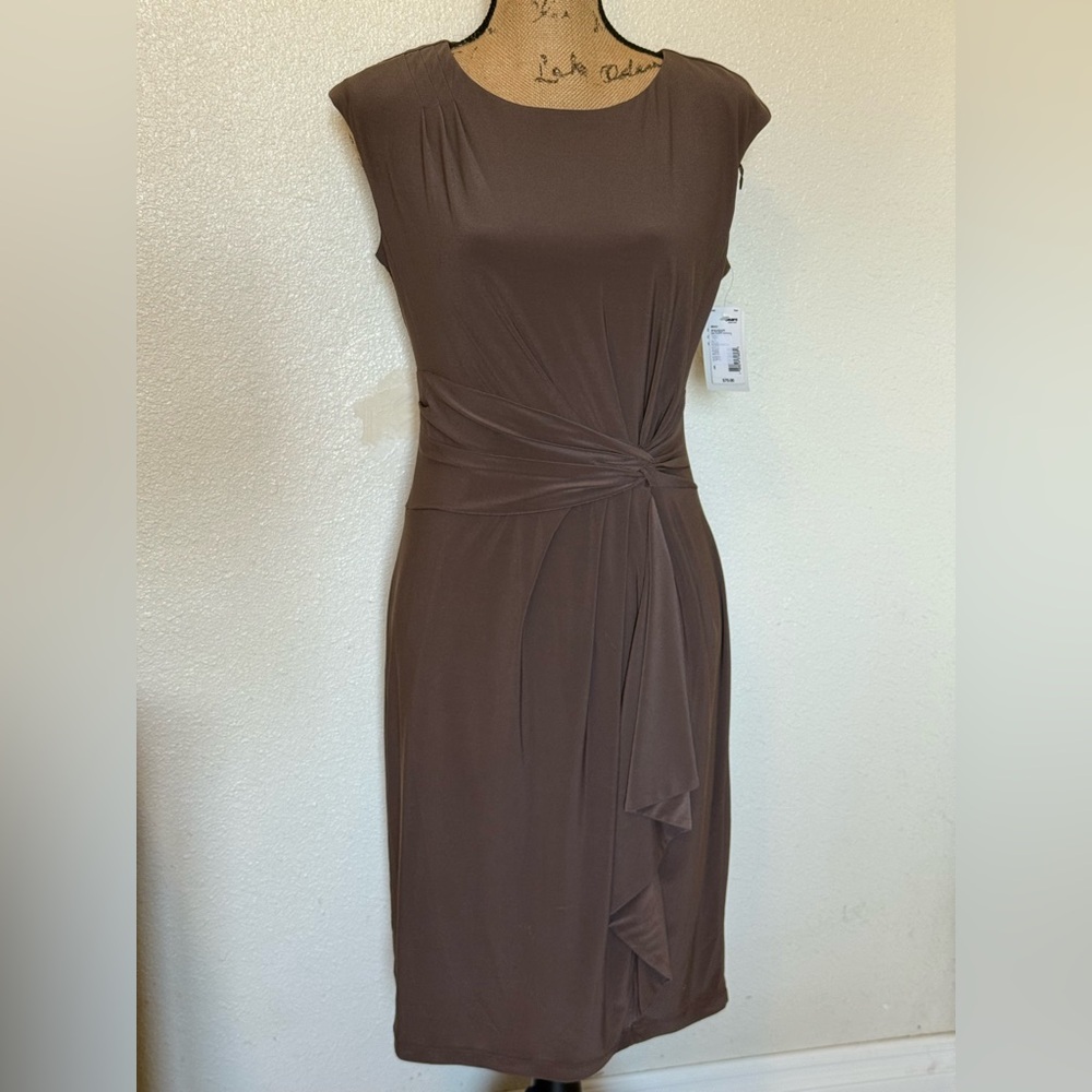 Ronni Nicole Brown Front Knot Dress NWT